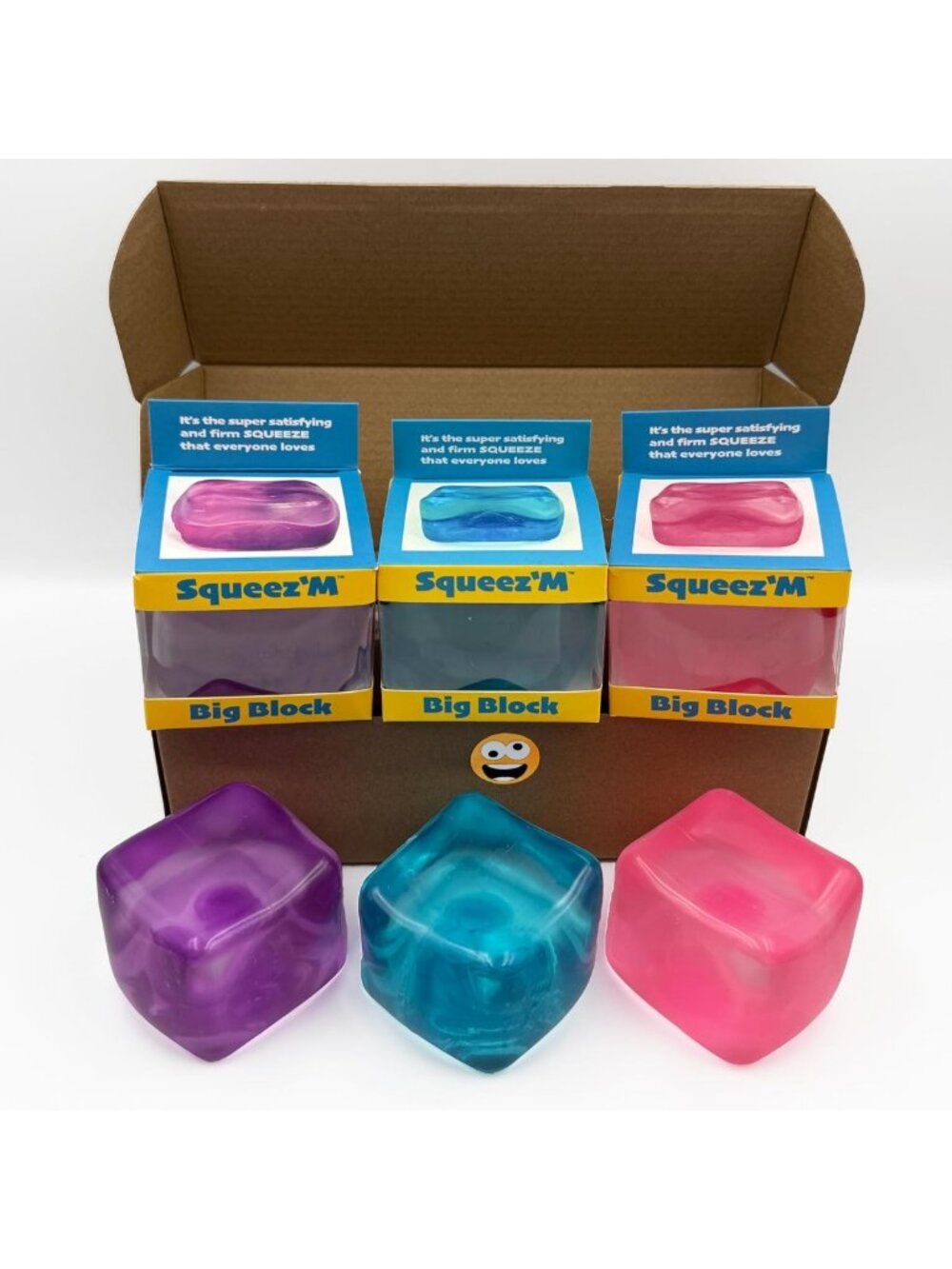 3 Pack Premium Stress Relief Fidget Cube - Squishy Toy for Adults & Kids